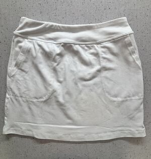 FootJoy FJ Women S White Performance Knit Golf Skirt Athletic Zip Pocket $88